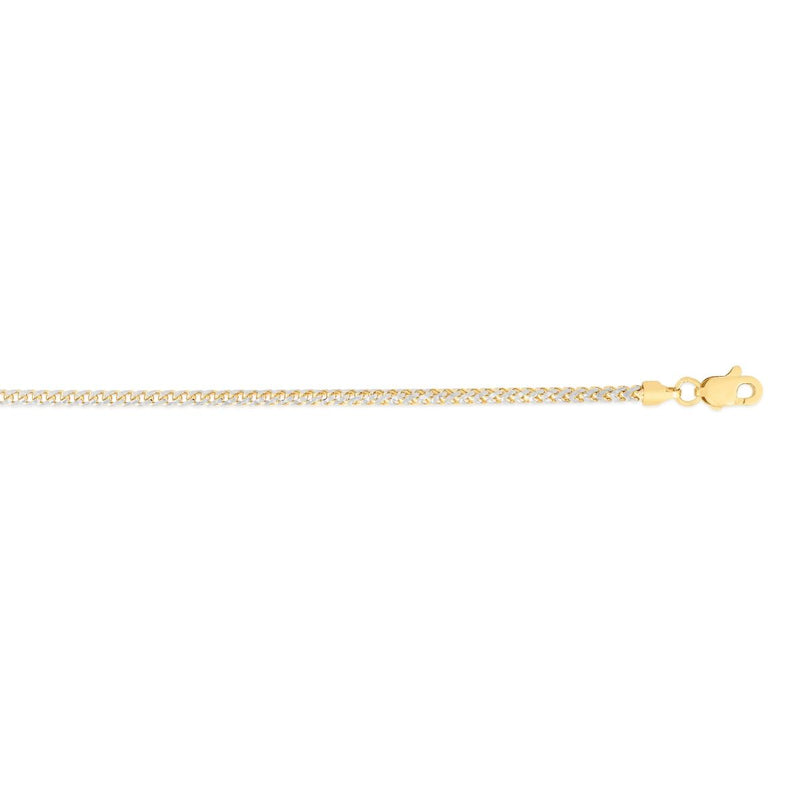 14K 2.3mm Round Pave Franco Chain