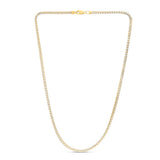 14K 3.2mm Round Pave Franco Chain