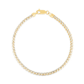 14K 3.2mm Round Pave Franco Chain