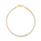 14K 3.2mm Round Pave Franco Chain