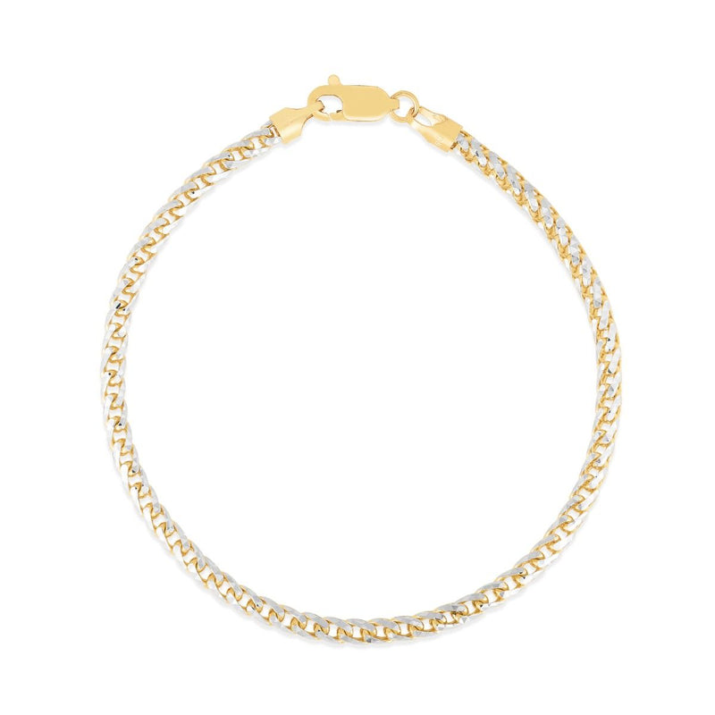 14K 3.2mm Round Pave Franco Chain