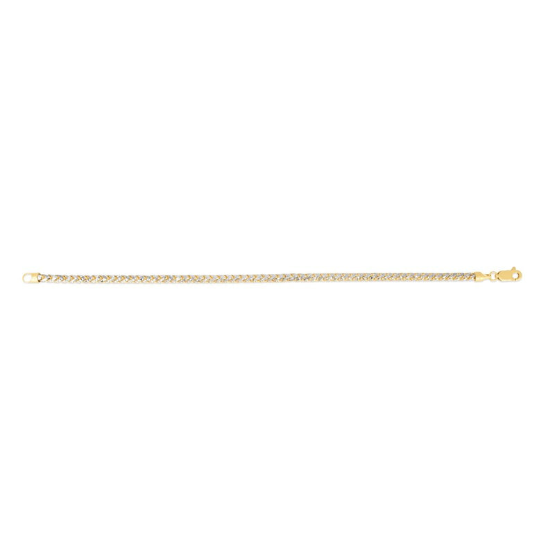 14K 3.2mm Round Pave Franco Chain