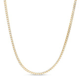 14K 3.2mm Round Pave Franco Chain