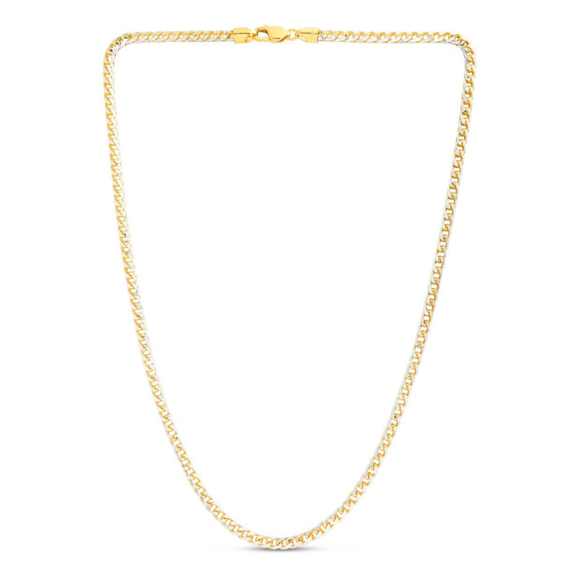 14K 4mm Round Pave Franco Chain