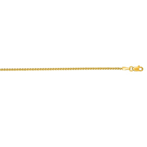 14K Gold 1.5mm Round Wheat Chain 