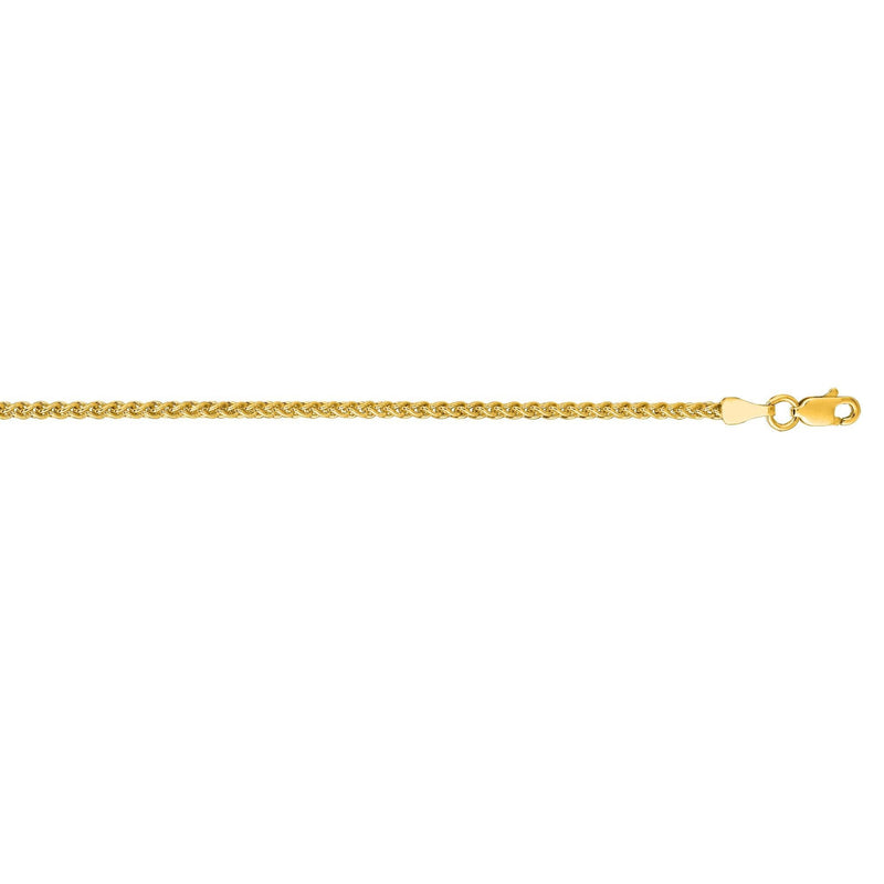 14K Gold 2.1mm Round Wheat Chain 