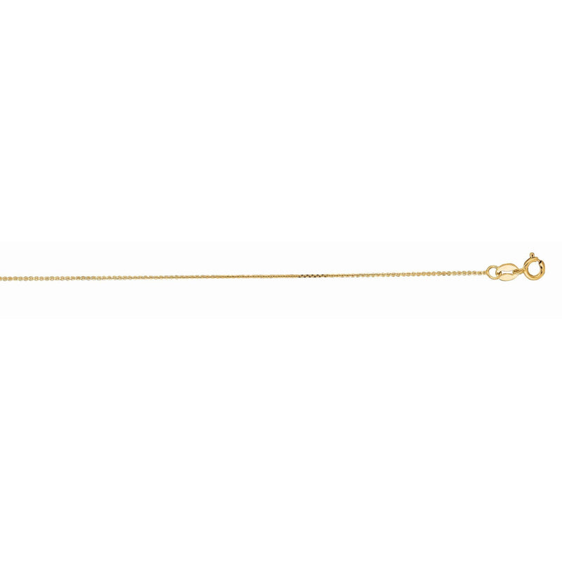 14K Gold 0.87mm Diamond Cut Cable Chain