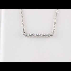 1/4 ct tw Accented Lab Grown Diamond Necklace in 14K White Gold (... - view 3