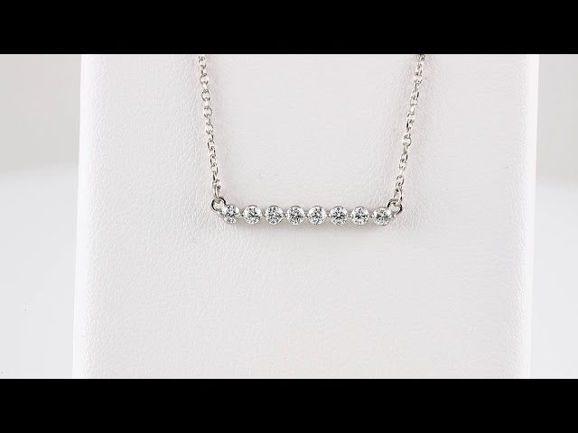 1/4 ct tw Accented Lab Grown Diamond Necklace in 14K White Gold (... - view 3