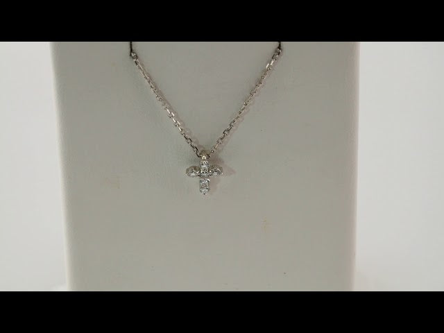 1 ct tw Accented Cross Lab Grown Diamond Necklace in 14K White Go... - view 5