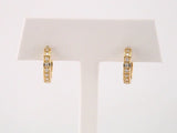 1/5 ct tw Round Lab Grown Diamond Accented Hoop Earrings in 14K Y... - view 2
