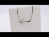 3 ct tw Cross Lab Grown Diamond Necklace in 14K White Gold (18")... - view 3