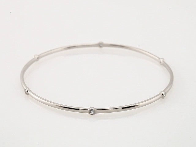 7" Lab Grown Diamond Bezel Bracelet in 14K White Gold (1/4 ct tw ... - view 3