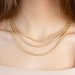 14K 3mm Silk Rope Chain