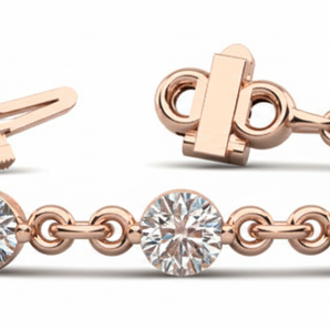 7/8 ctw Single Prong Bracelet-under-clasp — Rose Gold