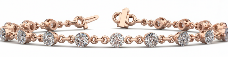 7/8 ctw Single Prong Bracelet-under-clasp — Rose Gold