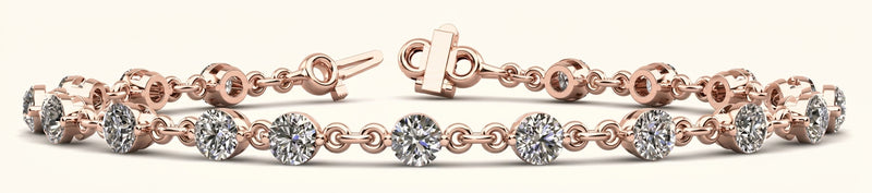 7/8 ctw Single Prong Bracelet-under-clasp — Rose Gold