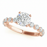 Single Prong Engagement Ring — Rose Gold