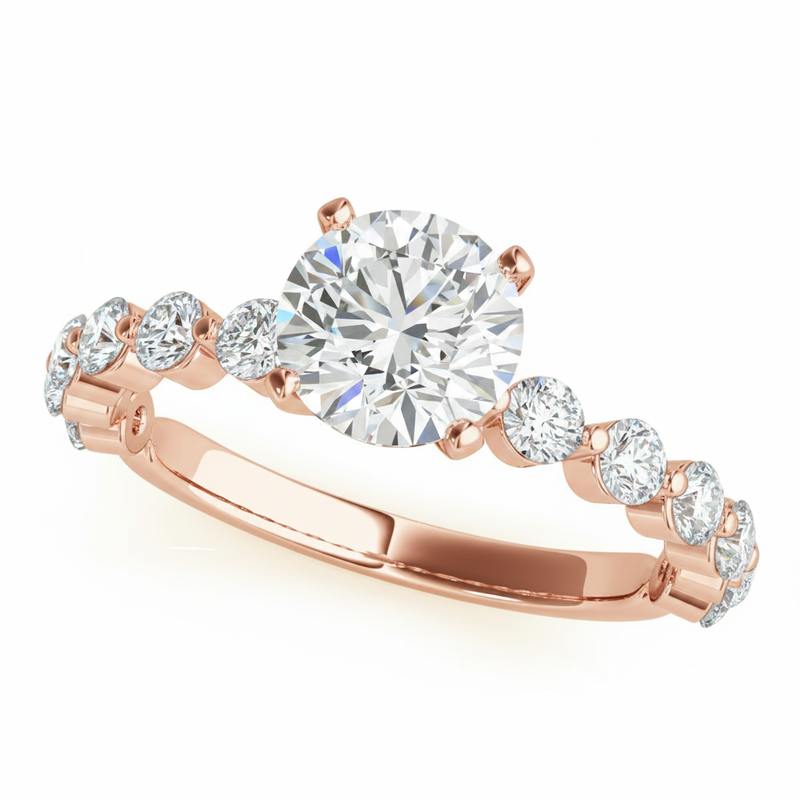 Single Prong Engagement Ring — Rose Gold