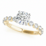 Single Prong Engagement Ring — Yellow Gold