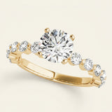 Single Prong Engagement Ring — Yellow Gold