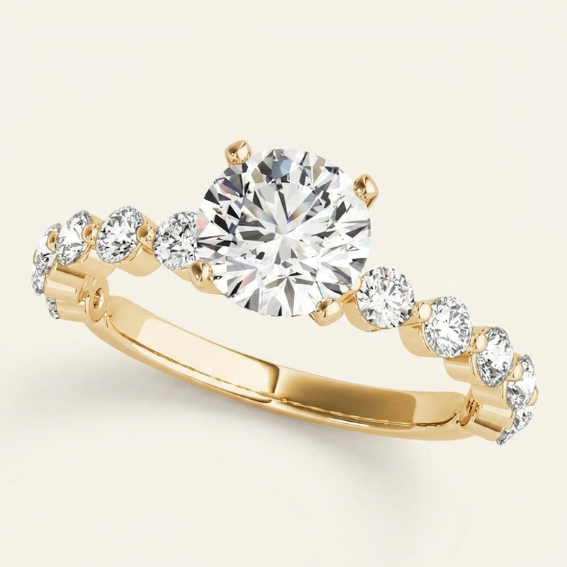 Single Prong Engagement Ring — Yellow Gold