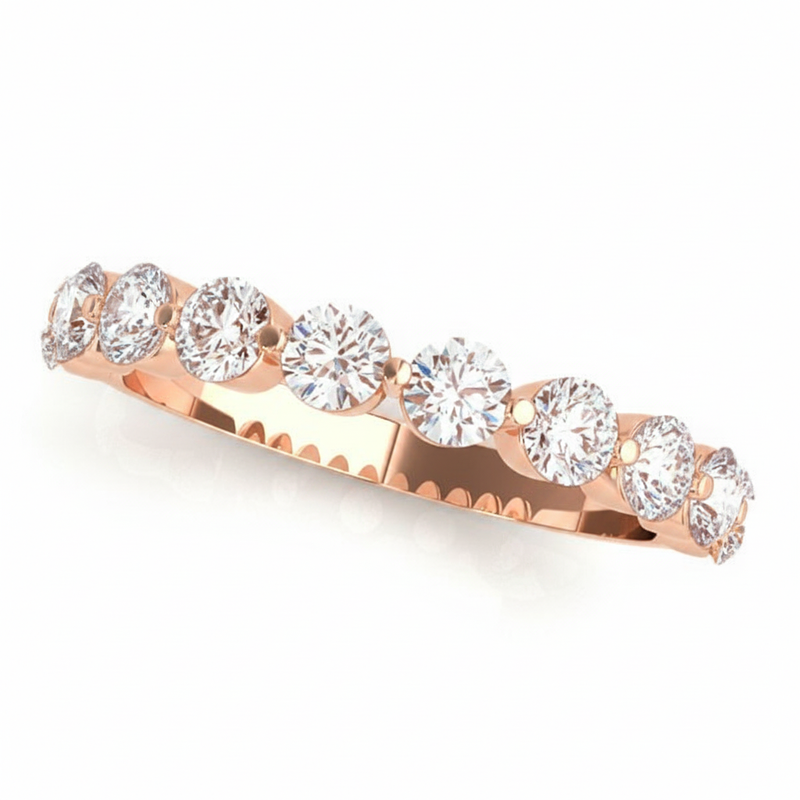 Single Prong Wedding Band — 1/16 ctw — Rose Gold