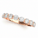 Single Prong Wedding Band — 0.04 ctw — Rose Gold