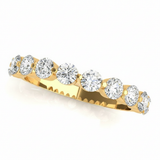 Single Prong Wedding Band — 0.04 ctw — Yellow Gold