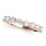 Single Prong Wedding Band — 0.04 ctw — Rose Gold