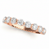 Single Prong Wedding Band — 1/8 ctw — Rose Gold