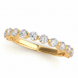 Single Prong Wedding Band — 1/16 ctw — Yellow Gold