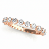 Single Prong Wedding Band — 1/16 ctw — Rose Gold