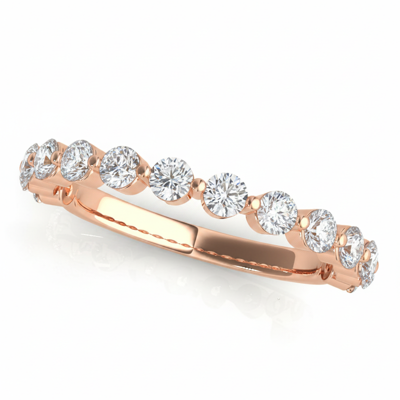 Single Prong Wedding Band — 1/16 ctw — Rose Gold