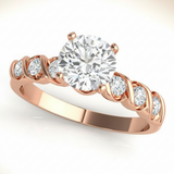 Bezel Set Engagement Ring (50204-E) — Rose Gold