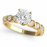 Bezel Set Engagement Ring (50204-E) — Yellow Gold