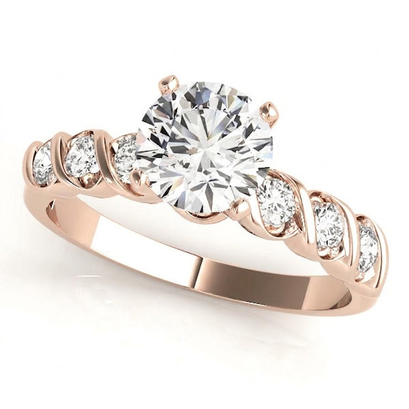Bezel Set Engagement Ring (50204-E) — Rose Gold