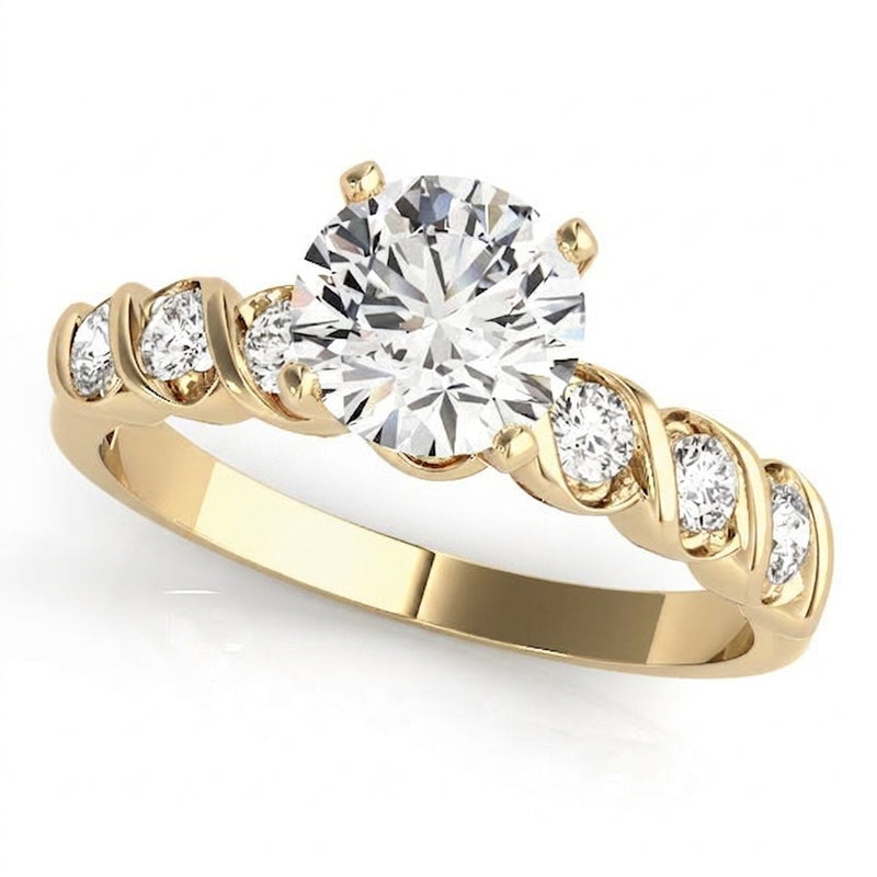 Bezel Set Engagement Ring (50204-E) — Yellow Gold