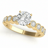 Bezel Set Engagement Ring (50352-E) — Yellow Gold