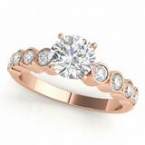 Bezel Set Engagement Ring (50352-E) — Rose Gold