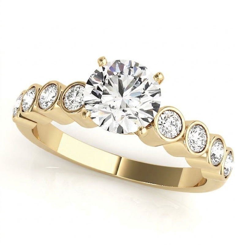 Bezel Set Engagement Ring (50352-E) — Yellow Gold