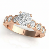 Bezel Set Engagement Ring (50387-E) — Rose Gold