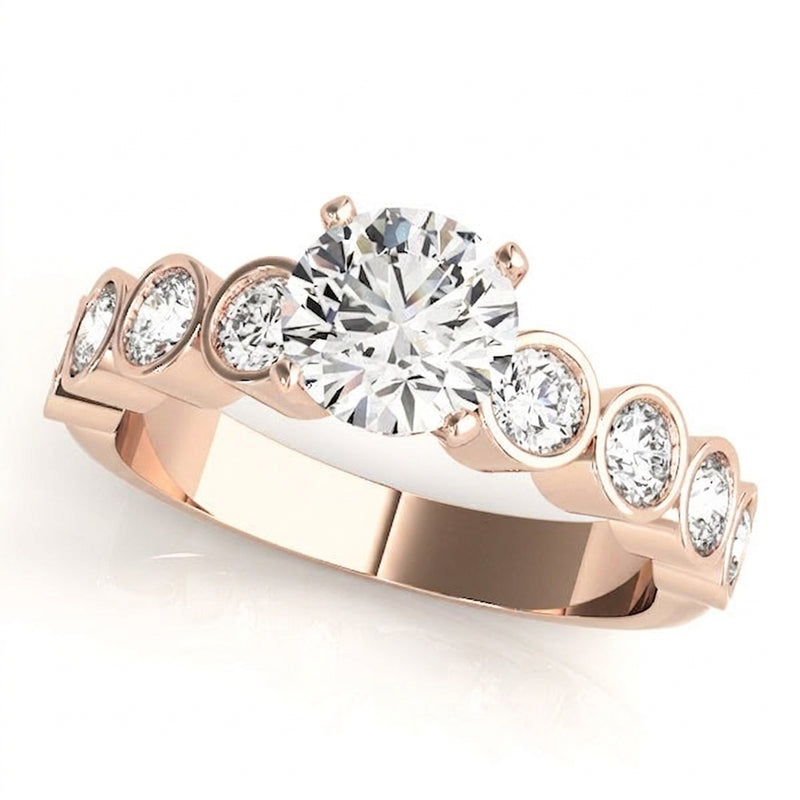 Bezel Set Engagement Ring (50387-E) — Rose Gold