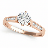 Channel Set Engagement Ring (50001-E) — Rose Gold