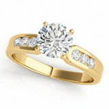 Single-Row Channel-Set Engagement Ring — Yellow Gold