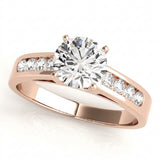 Channel Set Engagement Ring (50005-E) — Rose Gold