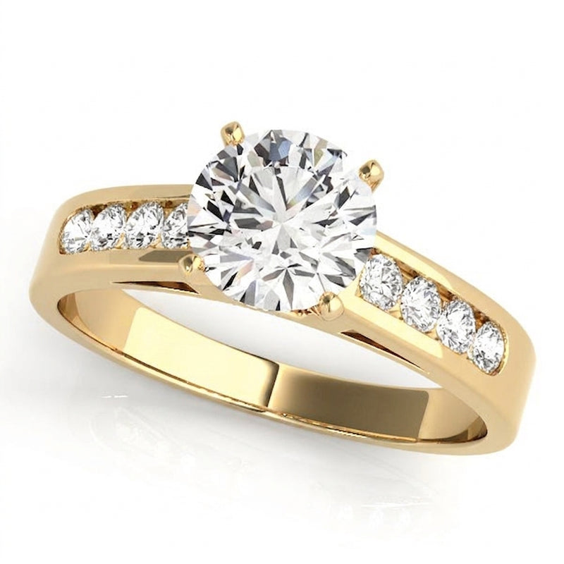 Channel Set Engagement Ring (50005-E) — Yellow Gold