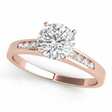 Channel Set Engagement Ring (50026-E) — Rose Gold