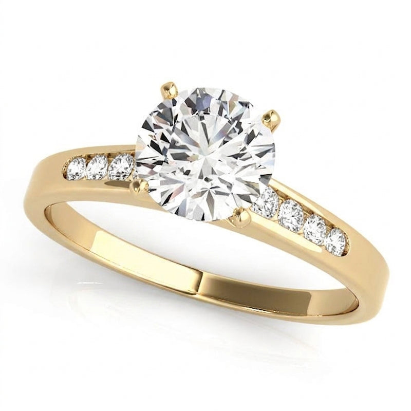 Channel Set Engagement Ring (50026-E) — Yellow Gold