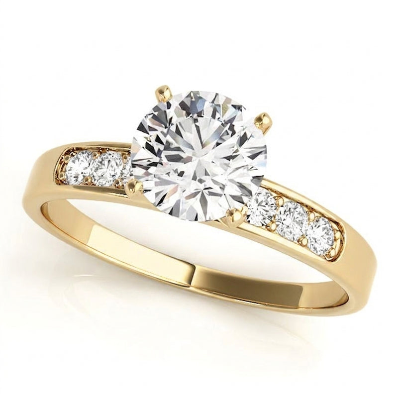 Channel Set Engagement Ring (50076-E) — Yellow Gold